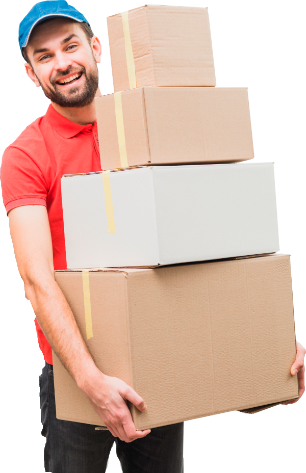 man carrying boxes